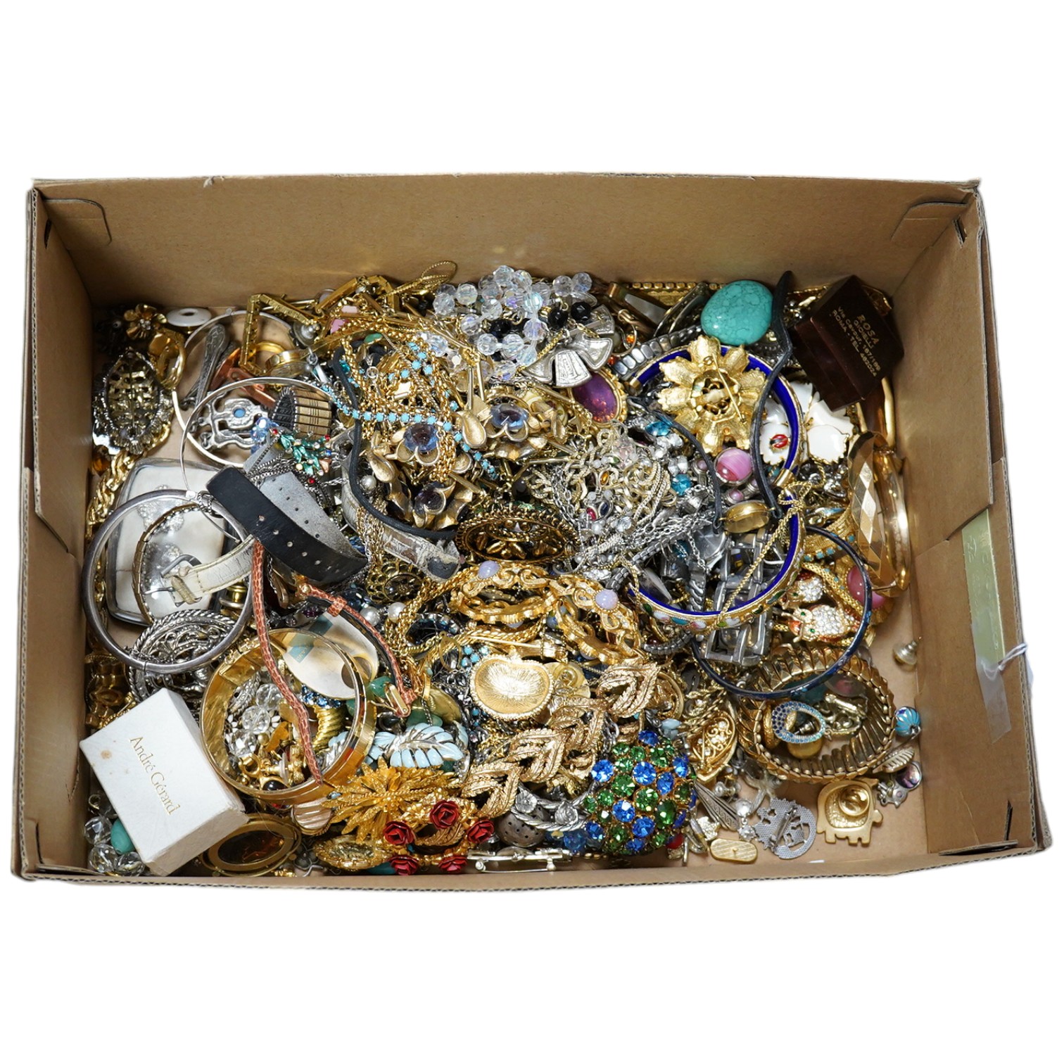 A quantity of assorted costume and other jewellery, including silver bangle etc. Condition - poor to fair to good